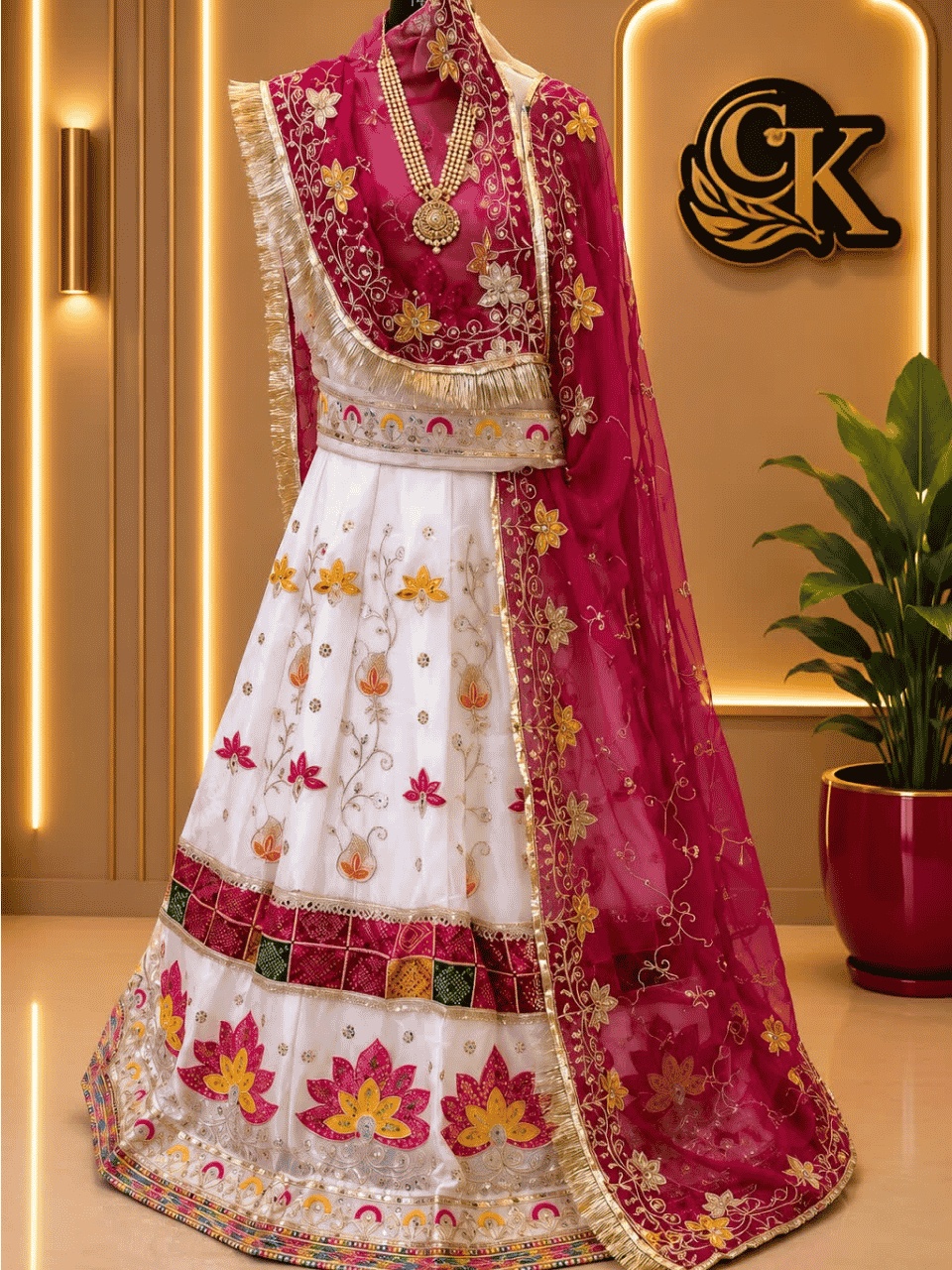 untitled-design-2-379 Kanchan Semi Pure Rajputi Poshak- Rani - Image 1