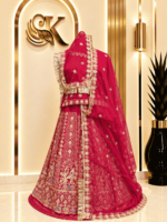 Priya Semi Pure Rajputi Poshak- Cherry