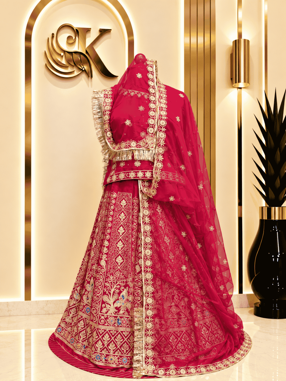 untitled-design-2-397 Priya Semi Pure Rajputi Poshak- Cherry - Image 1