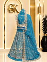 Priya Semi Pure Rajputi Poshak- Rama Green