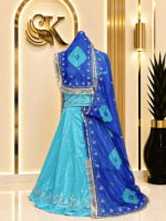 Latika Satin Rajputi Poshak - Sky Blue