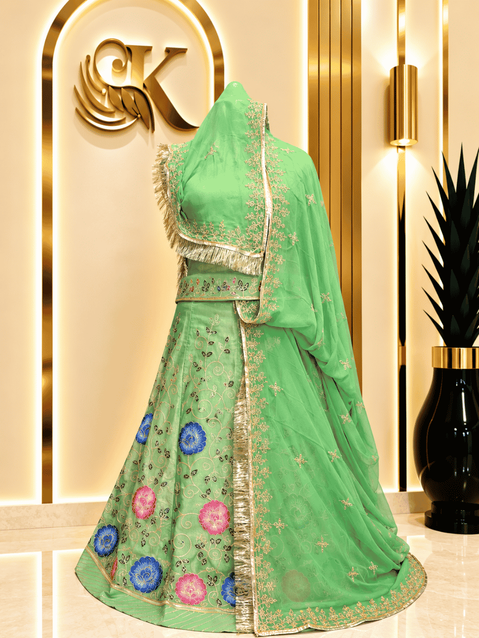 untitled-design-2-422 Chandan Fendy Silk Rajputi Poshak- Elaichi Green - Image 1