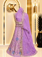 Chandan Fendy Silk Rajputi Poshak- Light purple