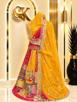 Nidhi Gold Crush Rajputi Poshak- Yellow