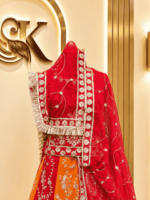 Kesar Semi Pure Rajputi Poshak - Orange - Image 3