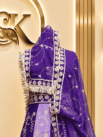 Kesar Semi Pure Rajputi Poshak - Purple - Image 4