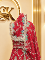 Red Chundri Semi Pure Rajputi Poshak 2 - Image 3