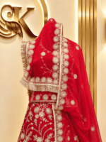 Rashmi Semi Pure Rajputi Poshak-Red - Image 3