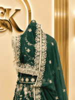 Rashmi Semi Pure Rajputi Poshak- Green - Image 3