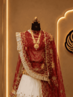 Kanchan Semi Pure Rajputi Poshak- Red - Image 3
