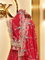 Red Chundri Semi Pure Rajputi Poshak 4 - Image 3