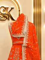 Supriya Semi Pure Rajputi Poshak- Orange - Image 3
