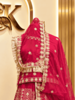 Priya Semi Pure Rajputi Poshak- Cherry - Image 3