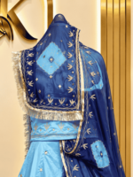 Latika Satin Rajputi Poshak - L sky blue - Image 3