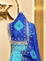 Latika Satin Rajputi Poshak - Sky Blue - Image 3