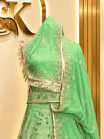 Chandan Fendy Silk Rajputi Poshak- Elaichi Green - Image 3