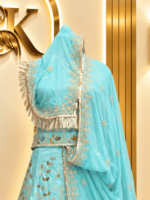 Chandan Fendy Silk Rajputi Poshak- Sea Green - Image 3