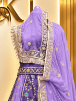 Nidhi Gold Crush Rajputi Poshak- Levender - Image 3